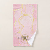 Géode Rose Agate Monogramme Or (Serviette à main)