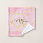 Géode Rose Agate Monogramme Or (Gant de toilette)