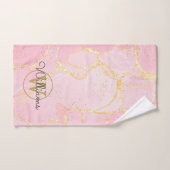 Géode Rose Agate Monogramme Or (Serviette à main)