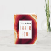 Géode rouge en tranche mariage photo Merci (Devant)