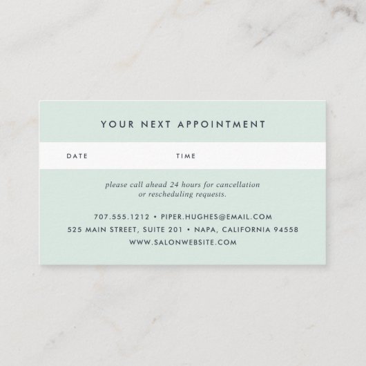 Géode Seaglass | Carte de rendez-vous (Dos)