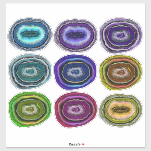 Geodes Collection Crystal Rocks Sticker (Vel)