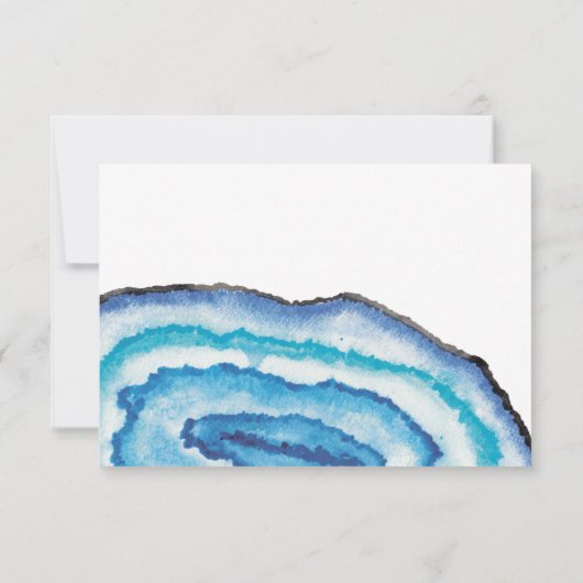 Géodes d'aquarelle bleue Mariage RSVP (Dos)