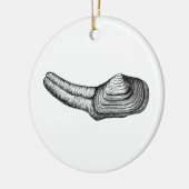 Geoduck Clam (afbeelding zwart-wit) Keramisch Ornament (Links)