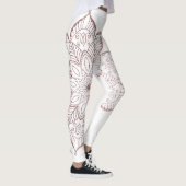 Geoffcentreerd Roos Gold Faux Glitter Mandala, wit Leggings (Rechts)