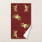 Géoglyphes anciens Araignée et Chat d'or (Serviette à main)