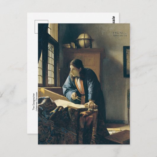 Geografe door het Briefkaart Johannes Vermeer (Voorkant / Achterkant)