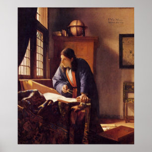 Geografe van Johannes Vermeer Poster