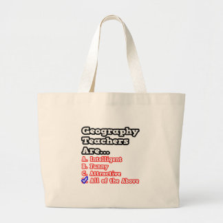 Geografie Leraar Quiz...Joke Grote Tote Bag