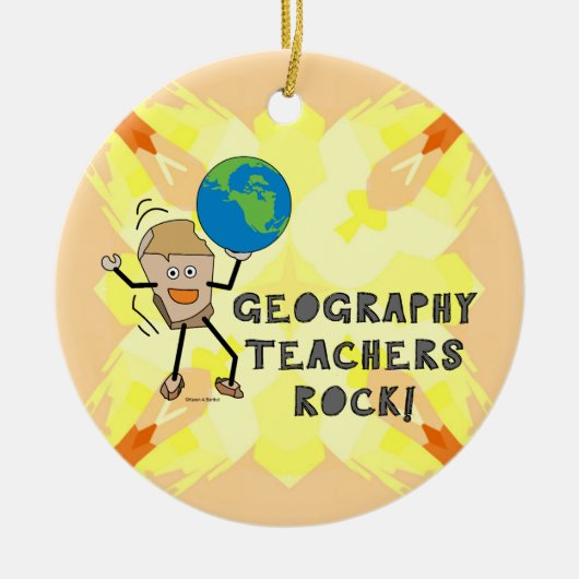 Geografie leraren Rock Keramisch Ornament (Voorkant)