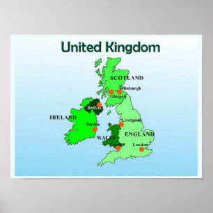 Geografie, sociale studies, Verenigd Koninkrijk, k Poster