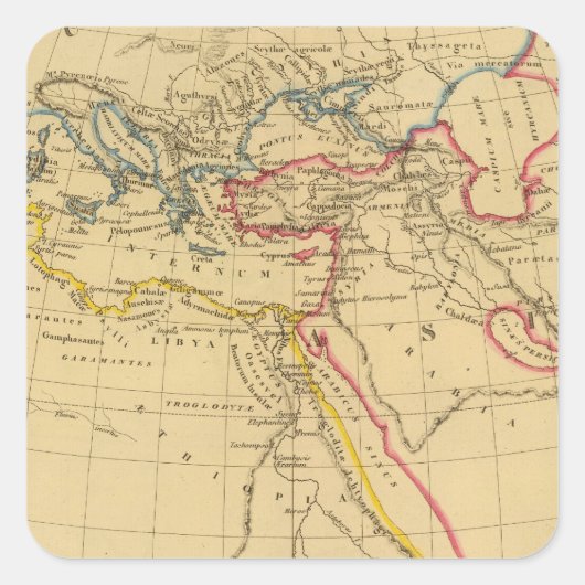 Geografie van Herodotus Vierkante Sticker (Voorkant)