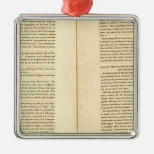 Geografisch memoir 2 metalen ornament