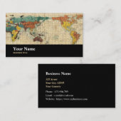 Geografische geowetenschappers Wereldkaart van car Visitekaartje (Voorkant / Achterkant)