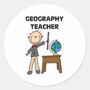 Geografische leraar ronde sticker