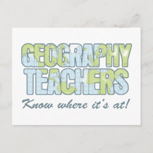 Geografische leraren weten waar ze zijn briefkaart