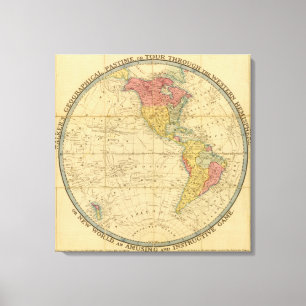 Geografische pastijdkaarten van Walker Canvas Afdruk