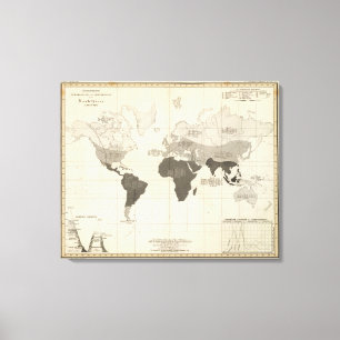 Geografische verdeling van de vegetatie canvas afdruk