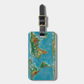 Geografische Wereldkaart Bagagelabel (Voorkant verticaal)