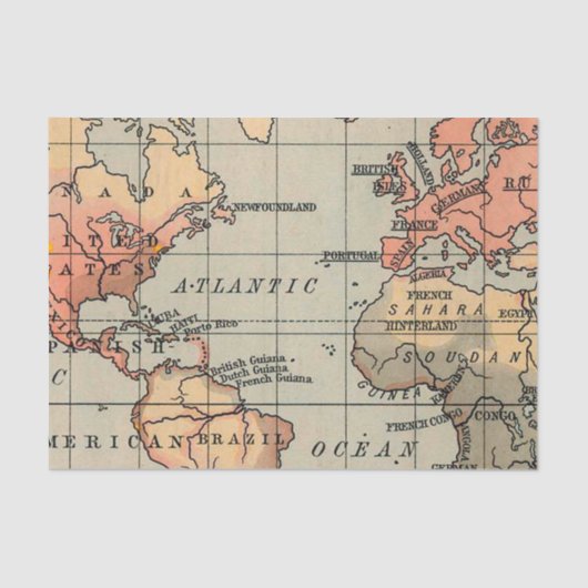 Geografische Wereldkaart Tissuepapier (Voorkant)