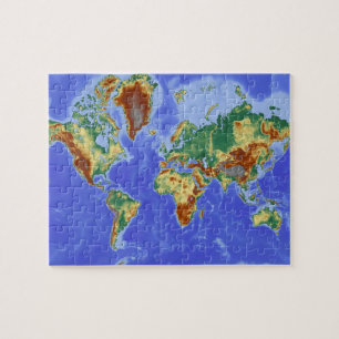 Geografische World Atlas Map Continents Legpuzzel