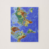Geografische World Atlas Map Continents Legpuzzel (Verticaal)