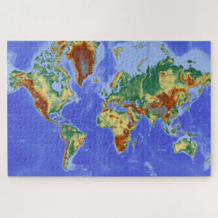 Geografische World Atlas Map Continents Legpuzzel