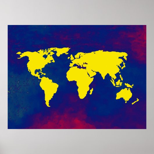 geographic world map decor poster (Voorkant)