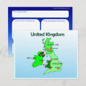 Géographie, Études sociales, Royaume-Uni, Carte (Devant / Derrière)