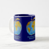 Geography Apple van leraar Tweekleurige Koffiemok (Voorkant links)