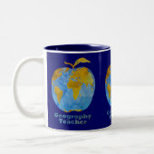 Geography Apple van leraar Tweekleurige Koffiemok (Links)