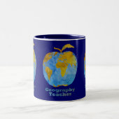 Geography Apple van leraar Tweekleurige Koffiemok (Center)