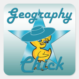 Geography Chick #7 Vierkante Sticker