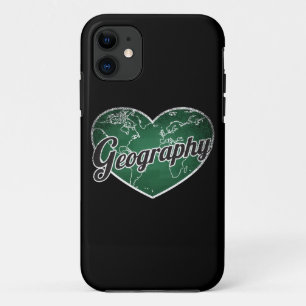 Geography Retro Heart Blackboard Love iPhone 11 Hoesje