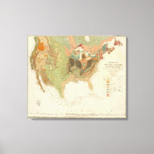 Geol-kaart US Canvas Afdruk