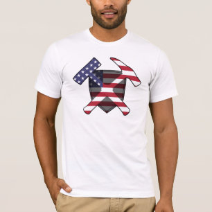 Geologen's USA Vlag Steenhamer Logo T-shirt