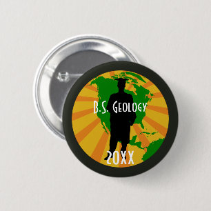 Geologie Afstudeerbadge (Man) Ronde Button 5,7 Cm