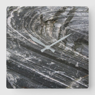 Geologie Decoratief Rock Grey Waves No Cijfers Vierkante Klok