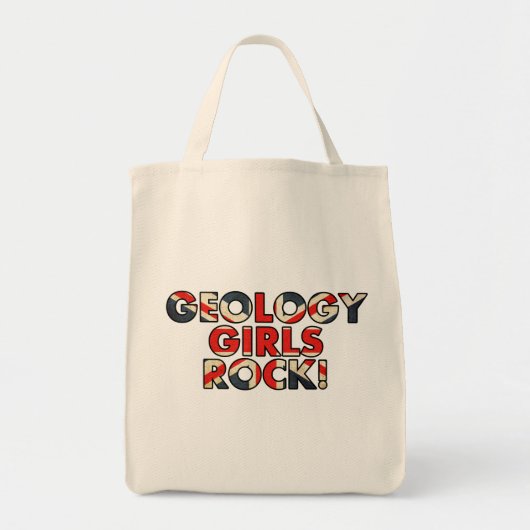 Geologie Girls Rock!  (vlag van het Verenigd Konin Tote Bag (Voorkant)