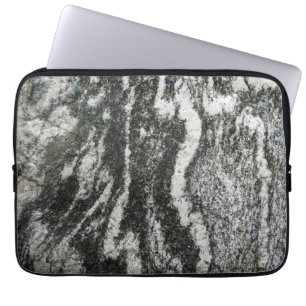 Geologie Grijze Rots met Verticaal Kattenpatroon Laptop Sleeve