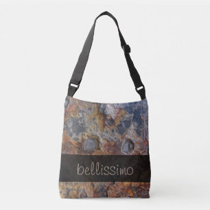 Geologie Grungy Rock Textuur elke tekst Crossbody Tas