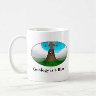 Geologie is een knal! Cartoon vulkaan Koffiemok