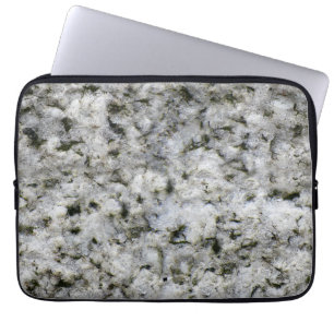 Geologie Rock Textuur Wit Graniet aangepaste naam Laptop Sleeve