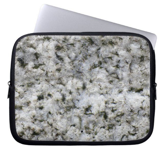 Geologie Rock Textuur Wit Graniet aangepaste naam Laptop Sleeve (Voorkant)