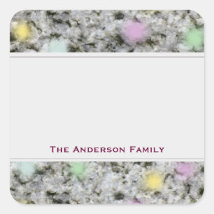 Geologie Rock White Graniet Pastel met Tekst Label