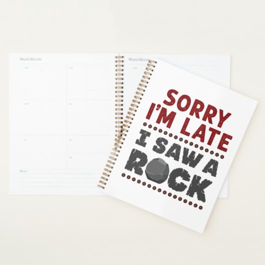 Géologie Rockhound Désolé Je suis en retard J'ai v (Devant avec enveloppe)