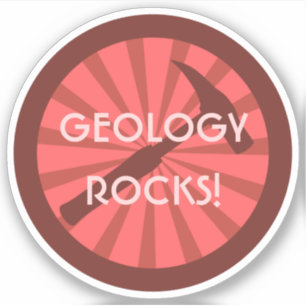 Geologie Rocks! Geoloog Hammer Badge Vinyl Sticker