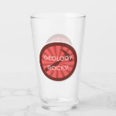Geologie Rocks! Rock Hammer Logo Glas (Achterkant)