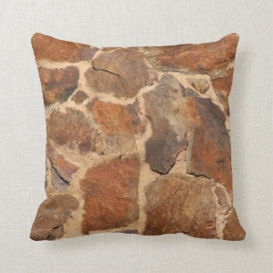 Geologie Stone Wall Structuur Foto Warm Golden Kussen