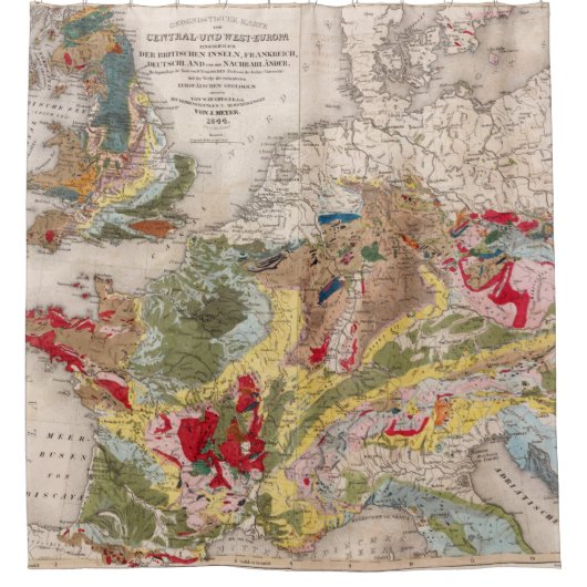 Geologie van Europa Douchegordijn (Voorkant)